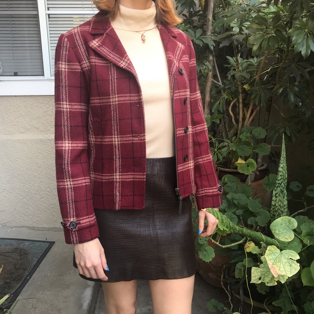 Vintage dark brown Express genuine leather skirt